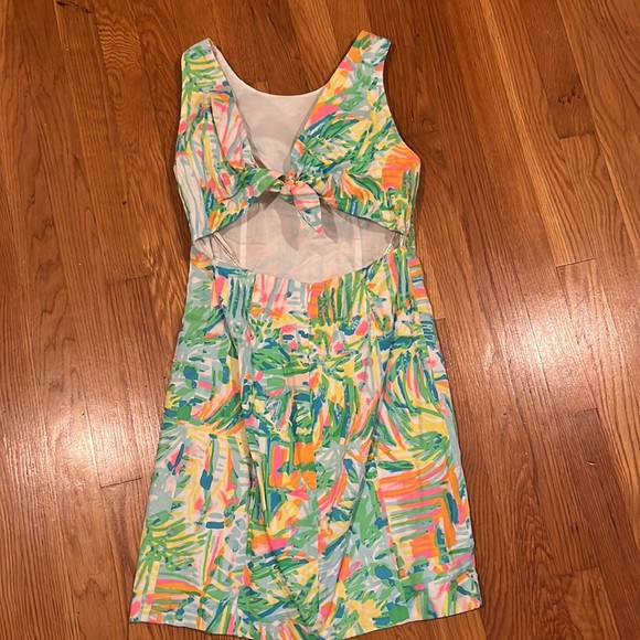 Lilly Pulitzer Courtney Shift Sea Salt Sun Multi Open Tie Back Dress - Picture 2 of 2